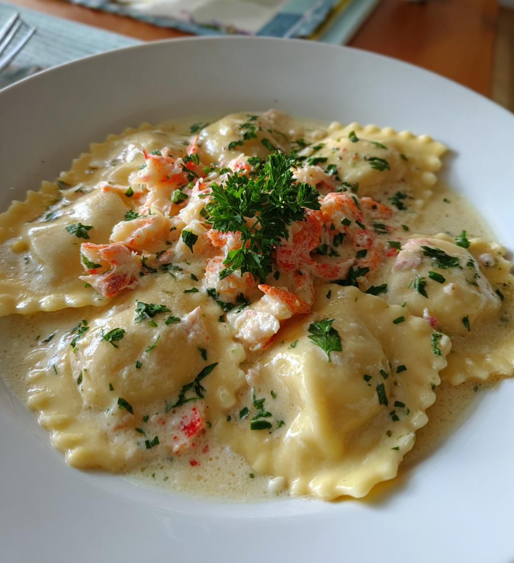 crab and lobster ravioli