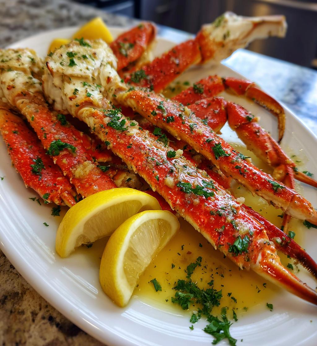 crab legs presentation