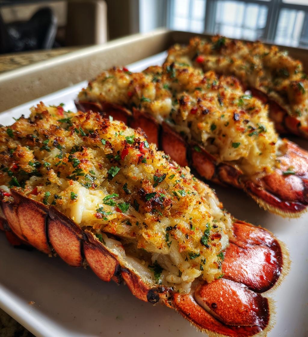 crab stuffed lobster tail recipe