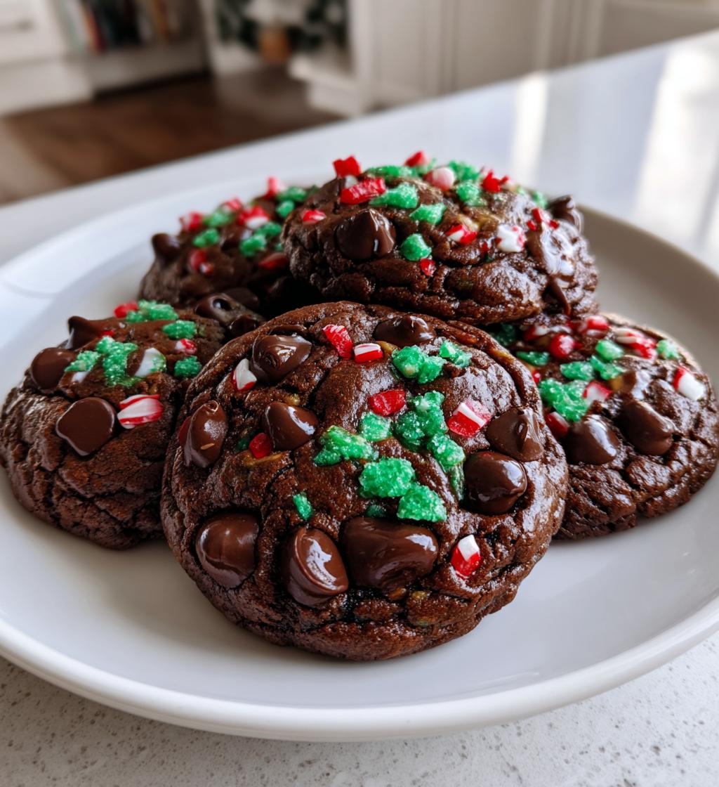 double chocolate peppermint cookies