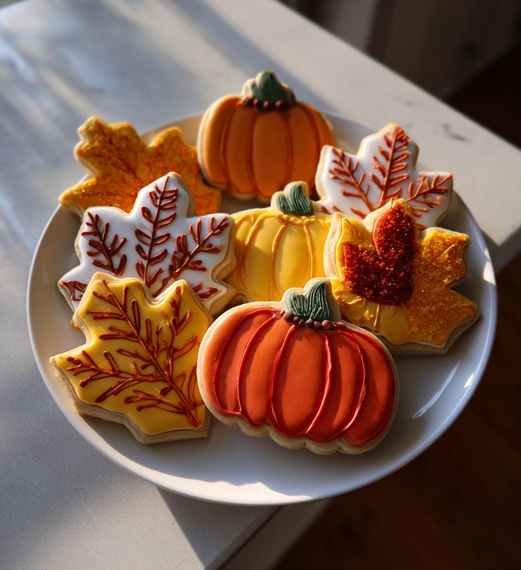 fall royal icing cookies