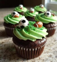 football birthday cupcakes