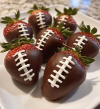 football chocolate strawberries