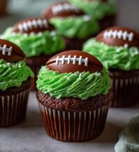 football cupcake cake