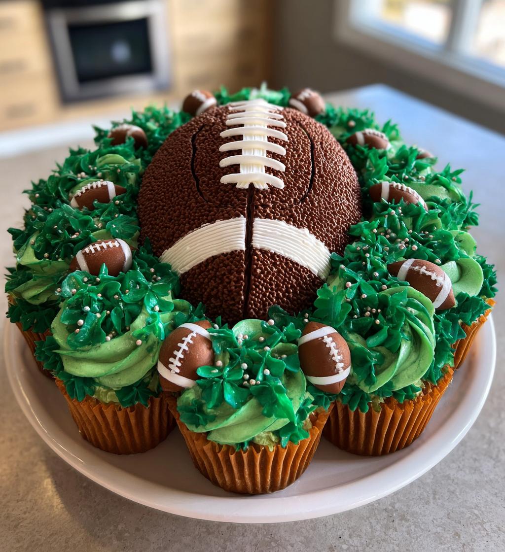 football cupcake cake ideas pull apart