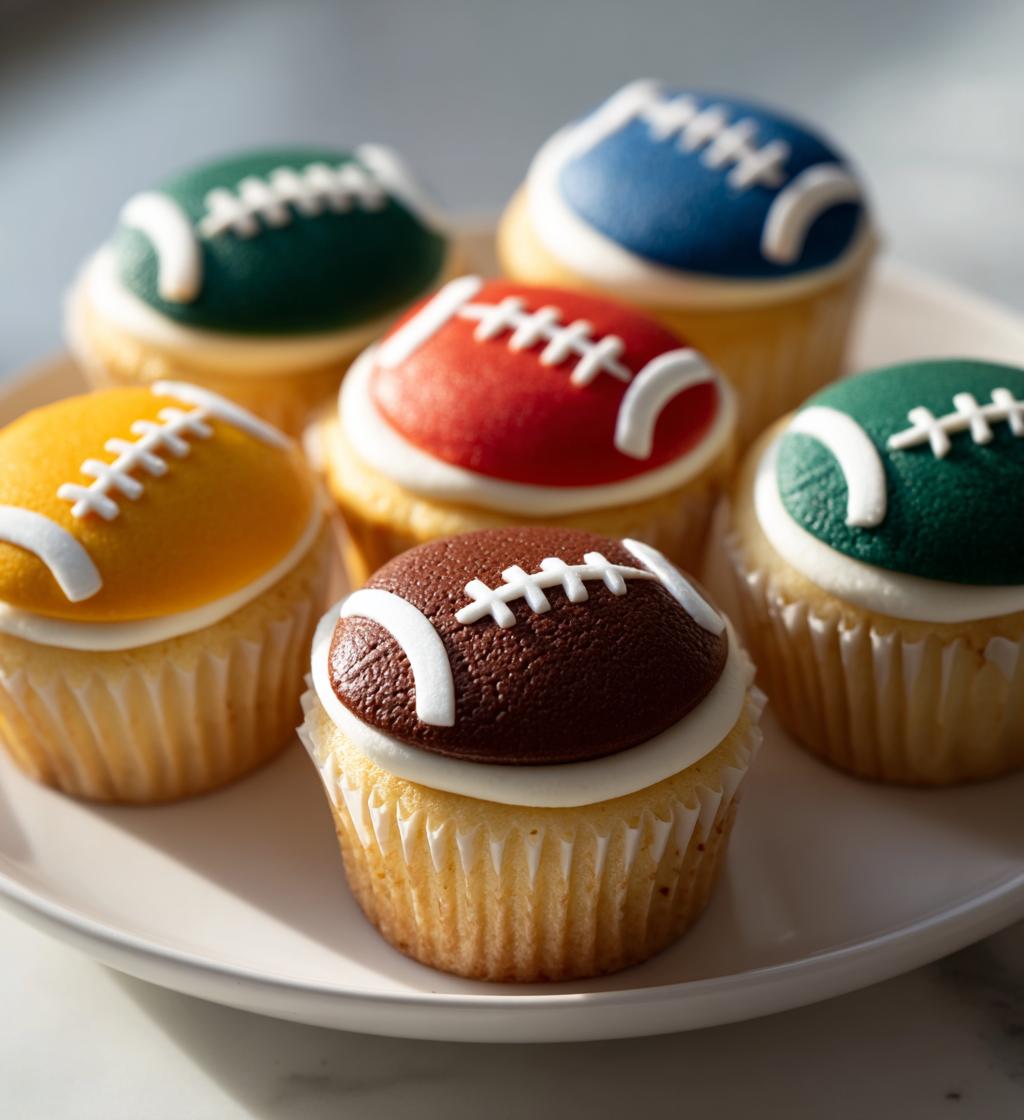 football cupcake toppers