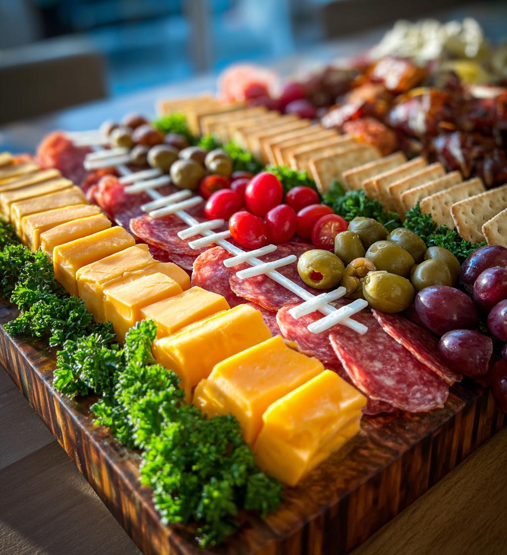 football field charcuterie board