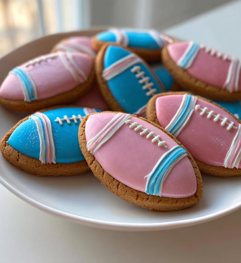 football gender reveal cookies