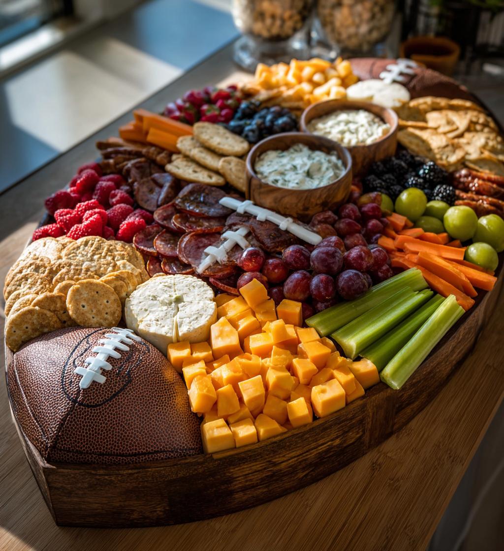 football theme charcuterie board