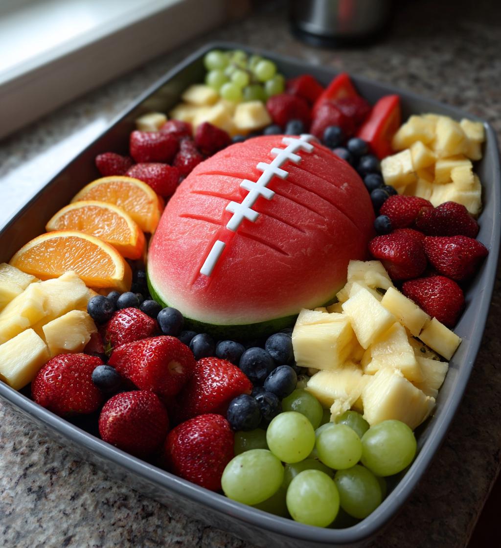 fruit football tray