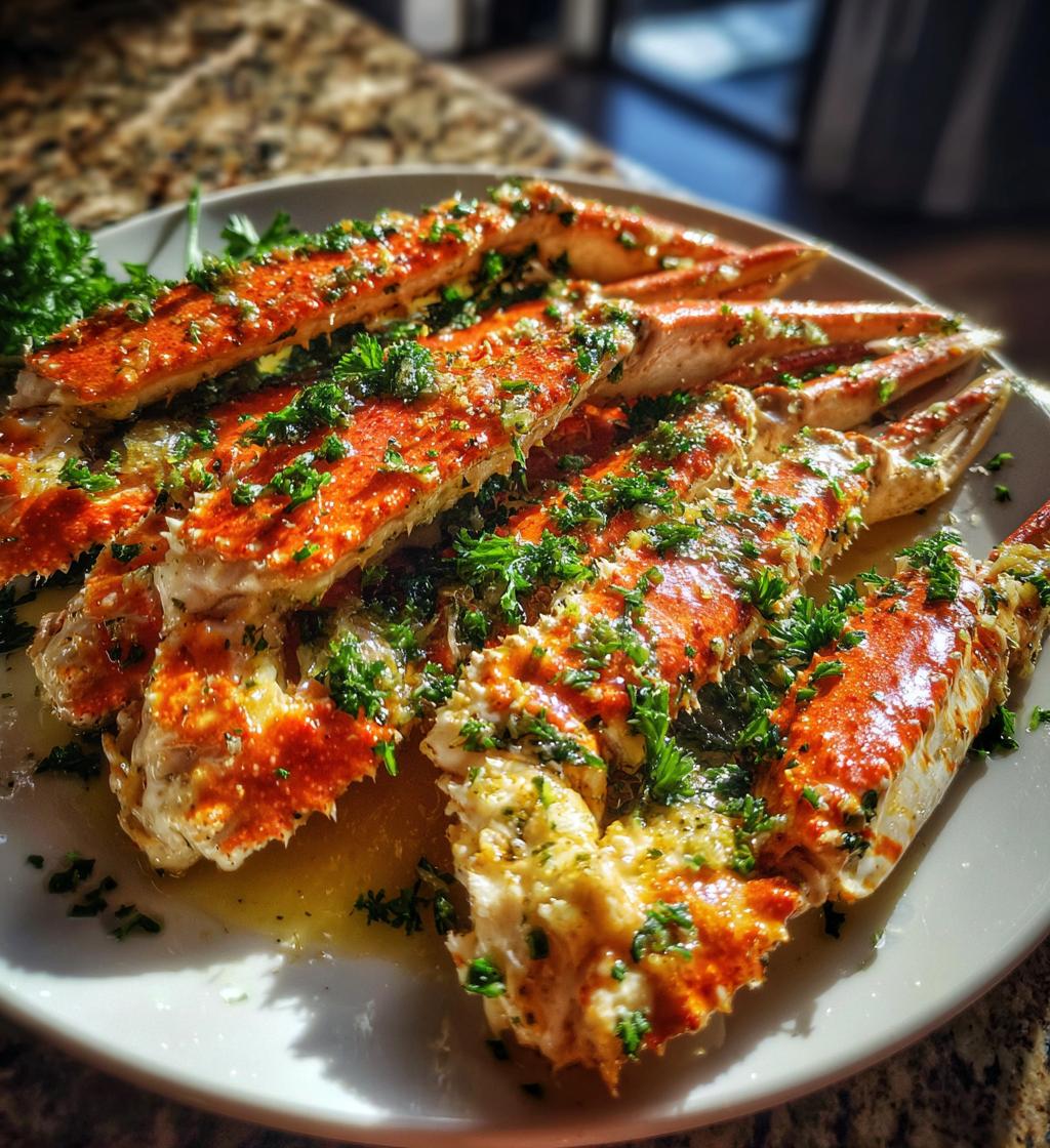 garlic butter baked crab legs