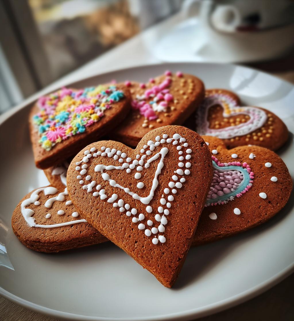 gingerbread cookies heart