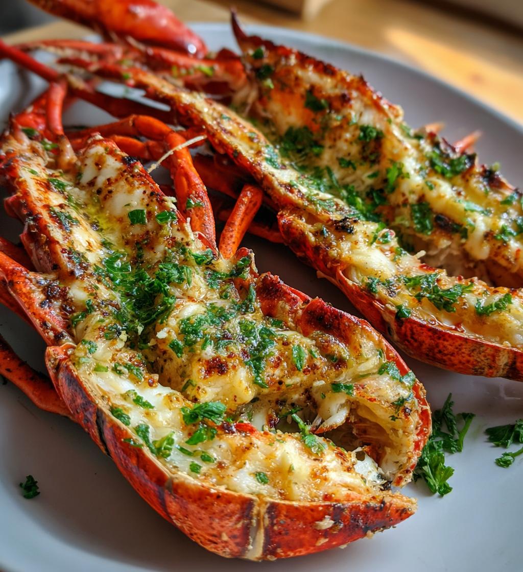 grilled lobster with garlic butter