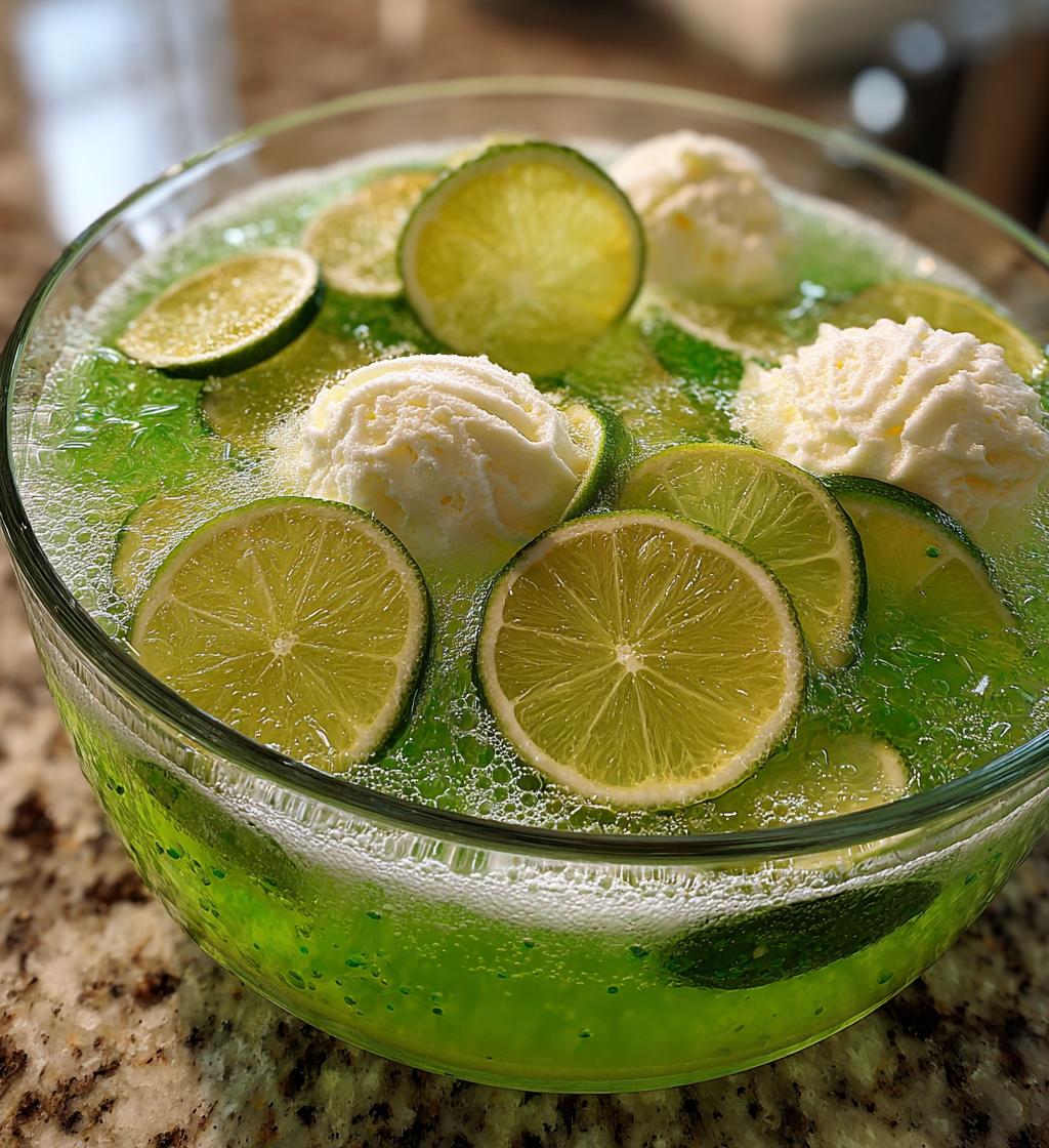 grinch punch with lime sherbet