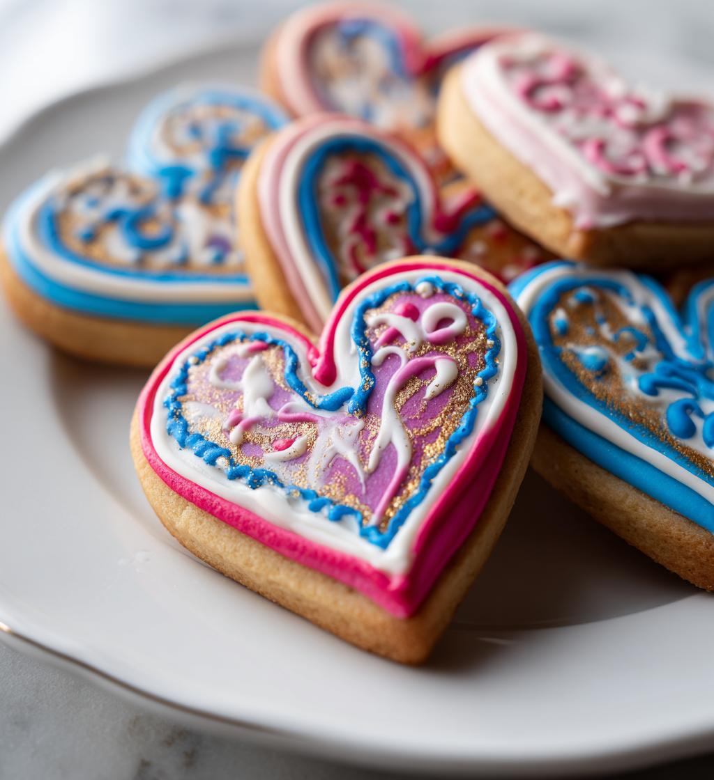 heart royal icing cookies