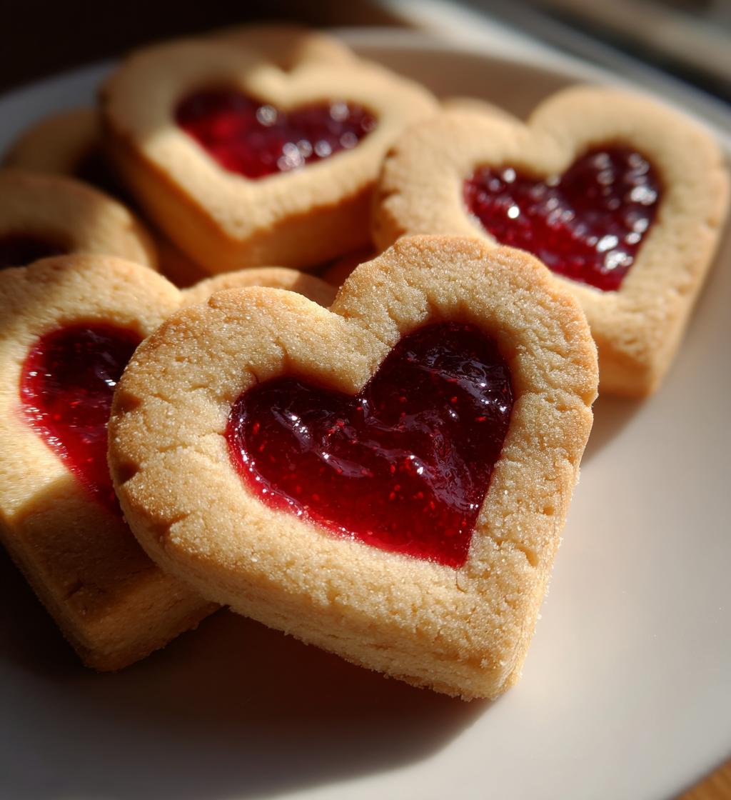 heart shaped thumbprint cookies