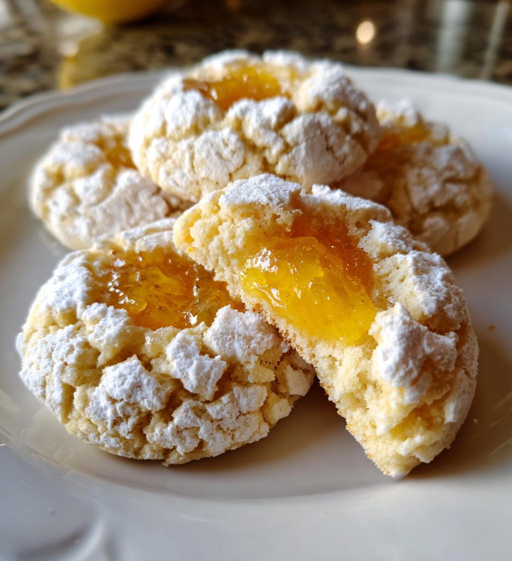 lemon crinkle thumbprint cookies