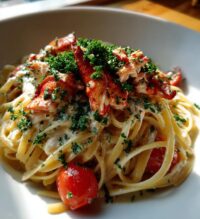 lobster pasta plating
