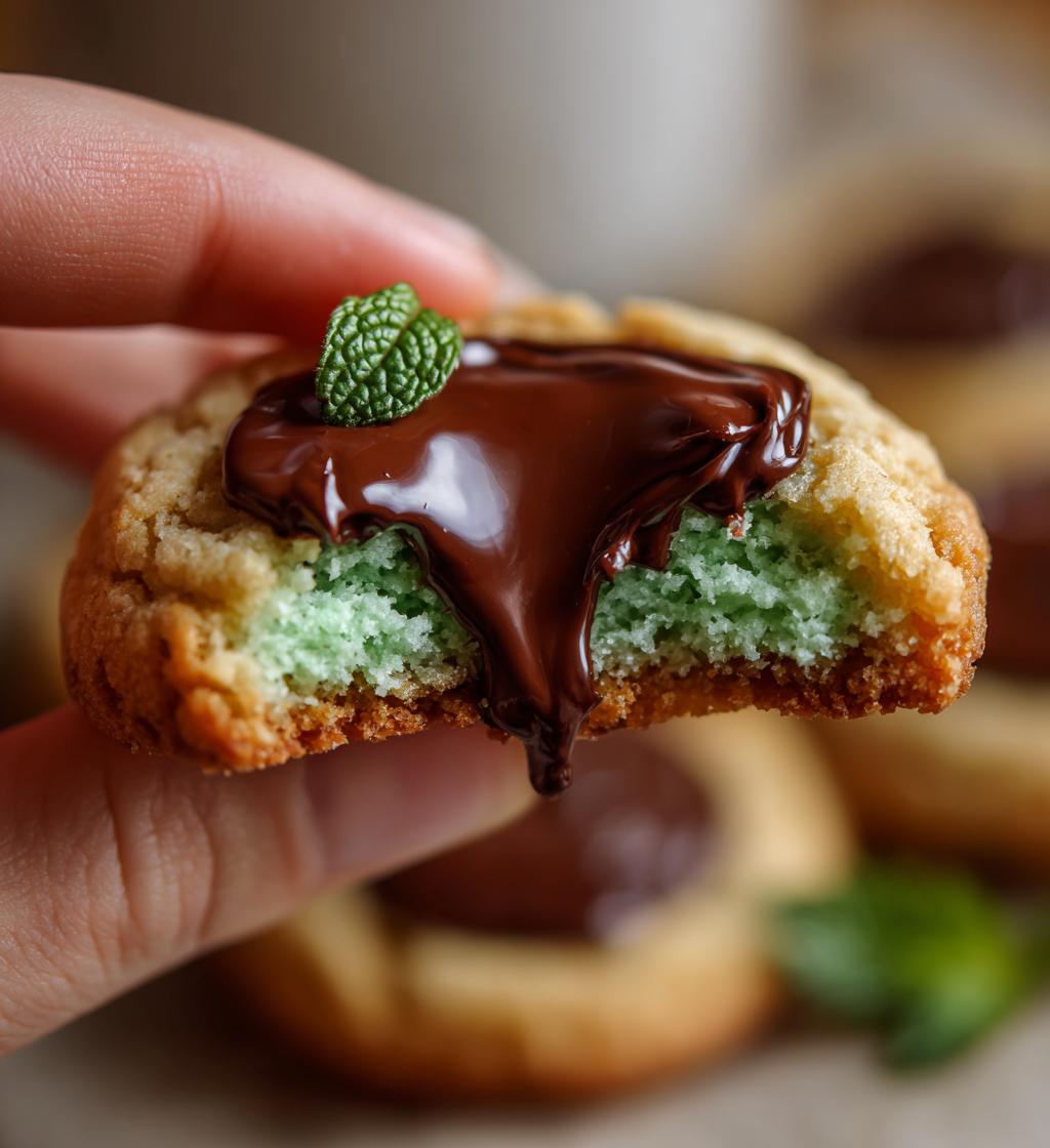 mint thumbprint cookies