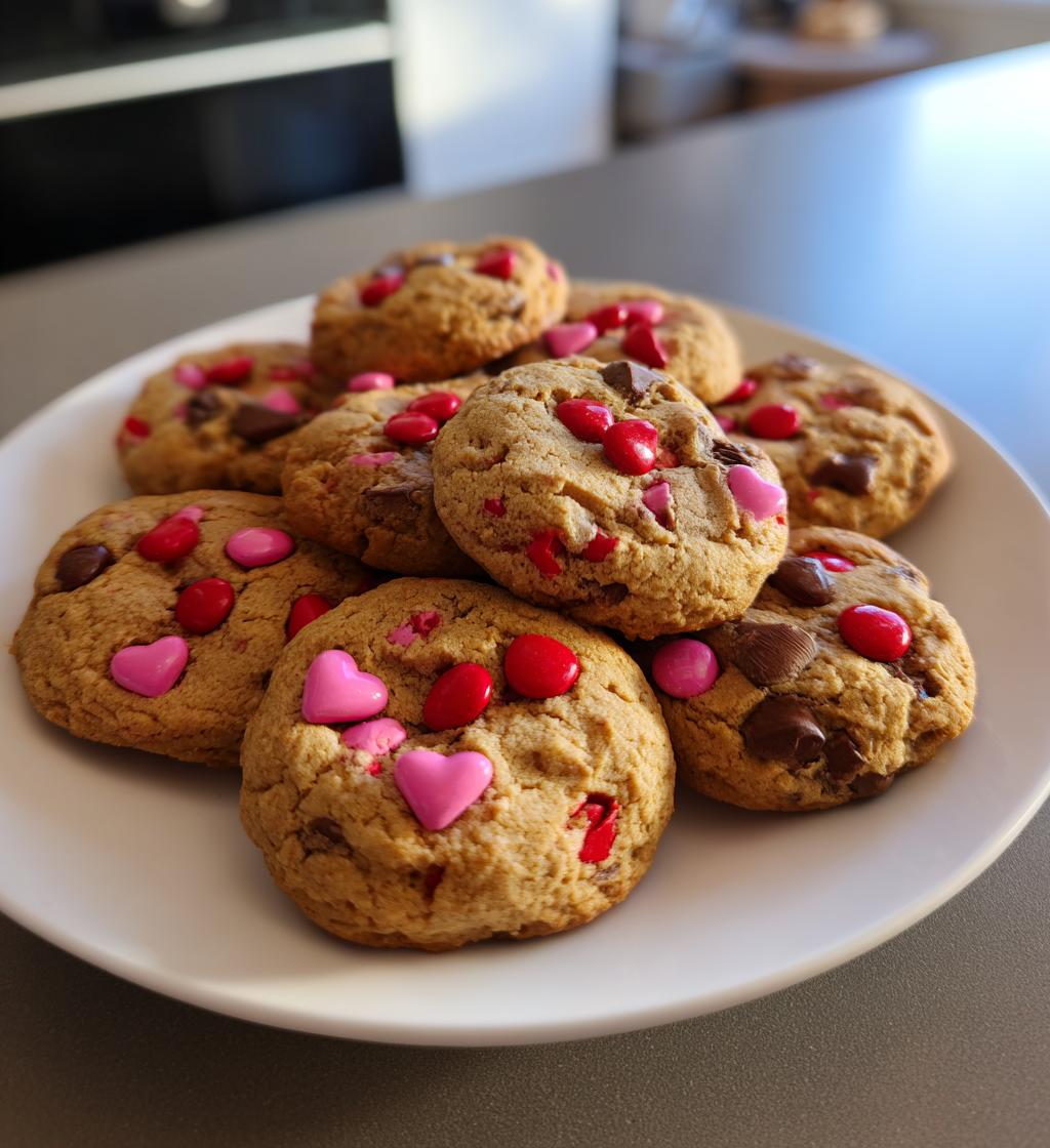 m&m valentine cookies