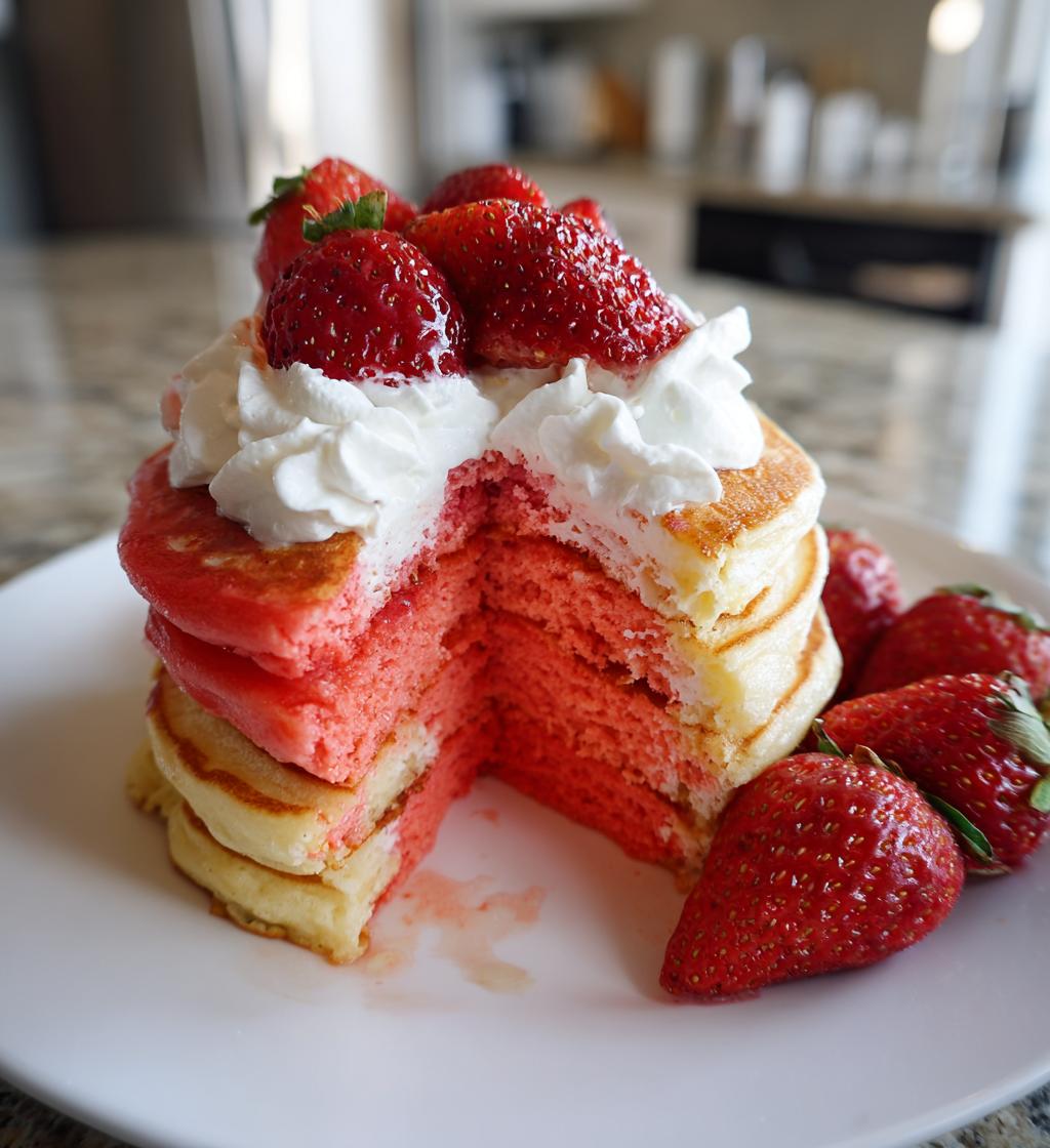 ombre valentine pancakes