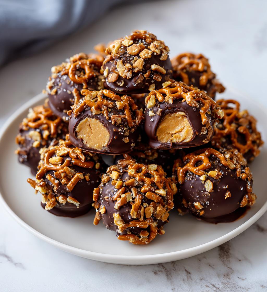 peanut butter pretzel buckeyes