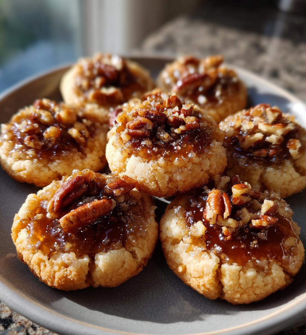 pecan pie thumbprint cookies