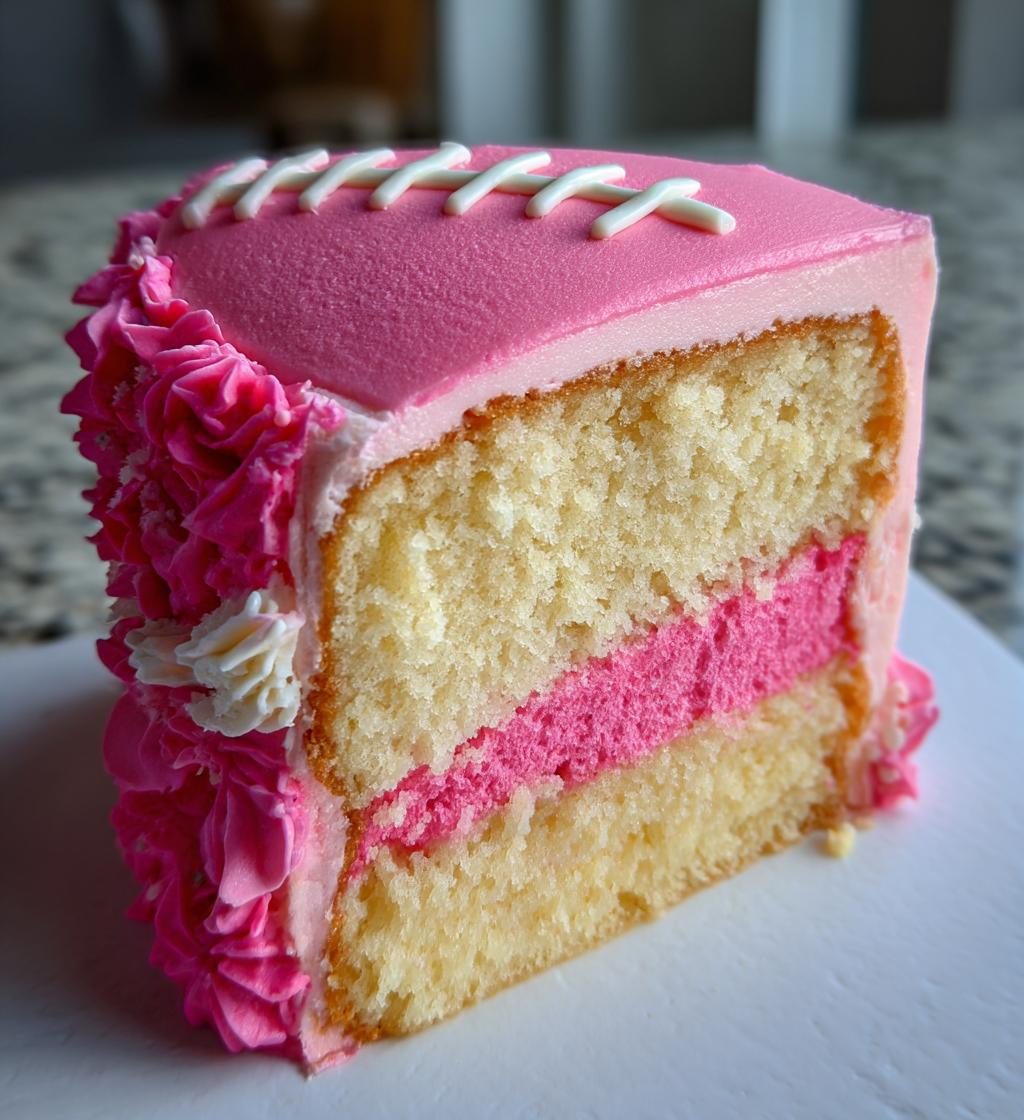 pink football cake