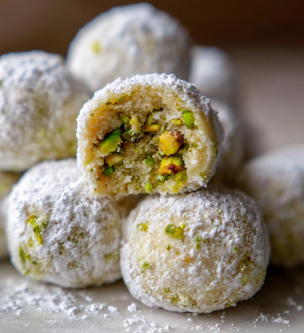 pistachio snowball cookies