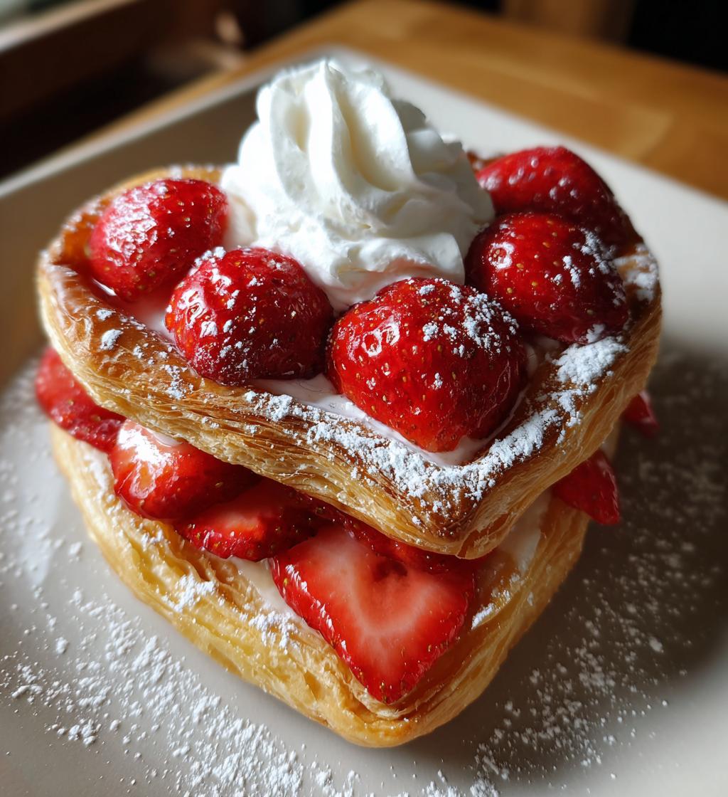 puff pastry valentine dessert