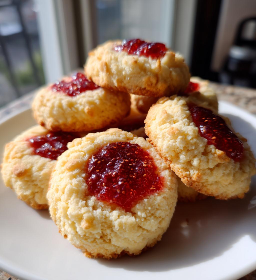 raspberry almond thumbprint cookies taste of home