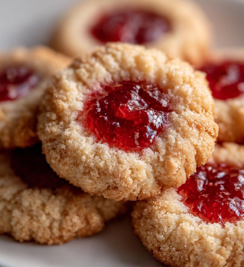 raspberry almond thumbprint cookies