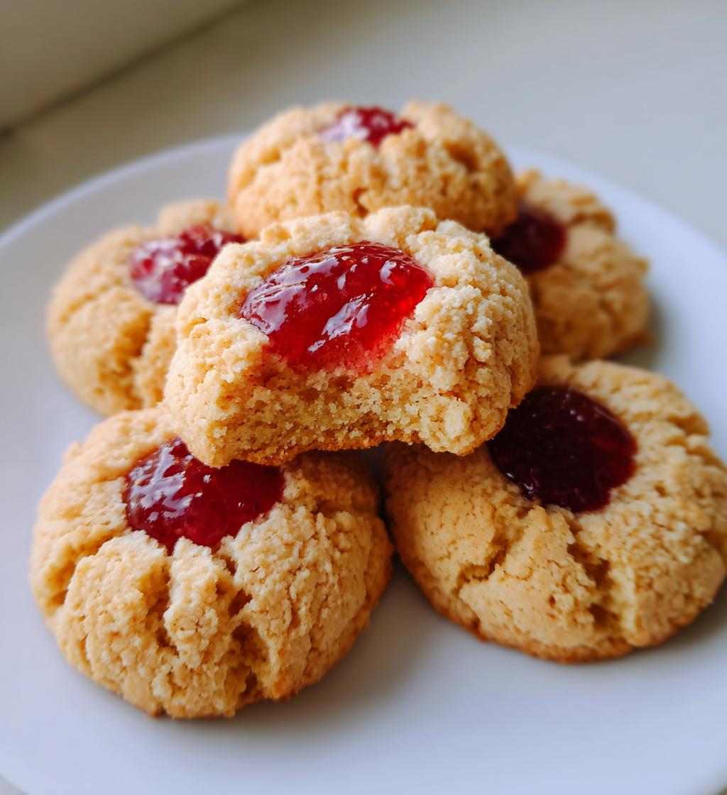 raspberry almond thumbprint