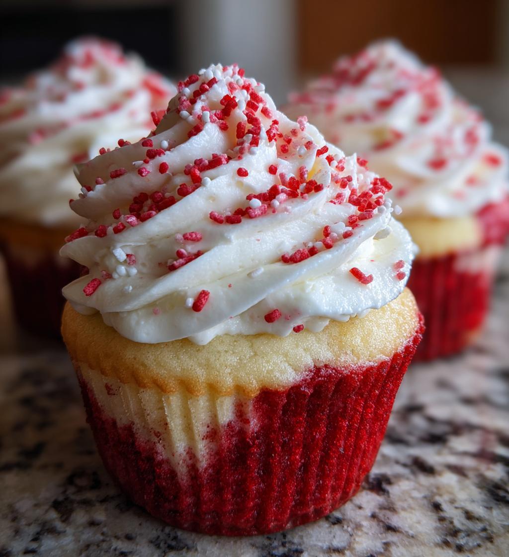 red and white valentine cupcakes