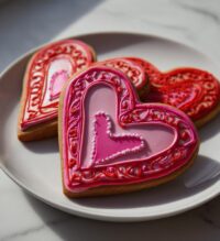 royal icing valentine cookies