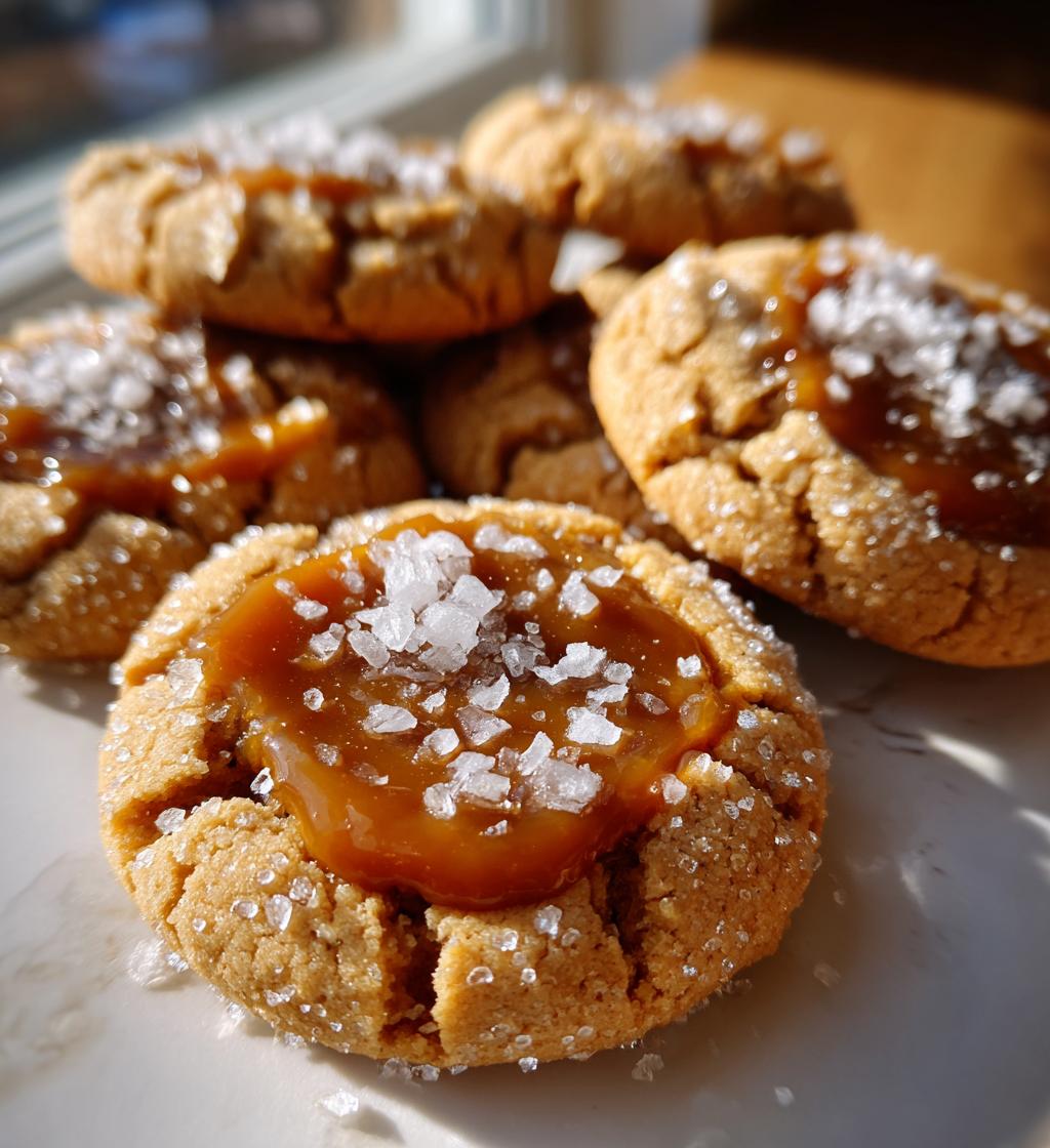 salted caramel thumbprint cookies