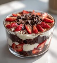 strawberry cheesecake brownie valentine trifle