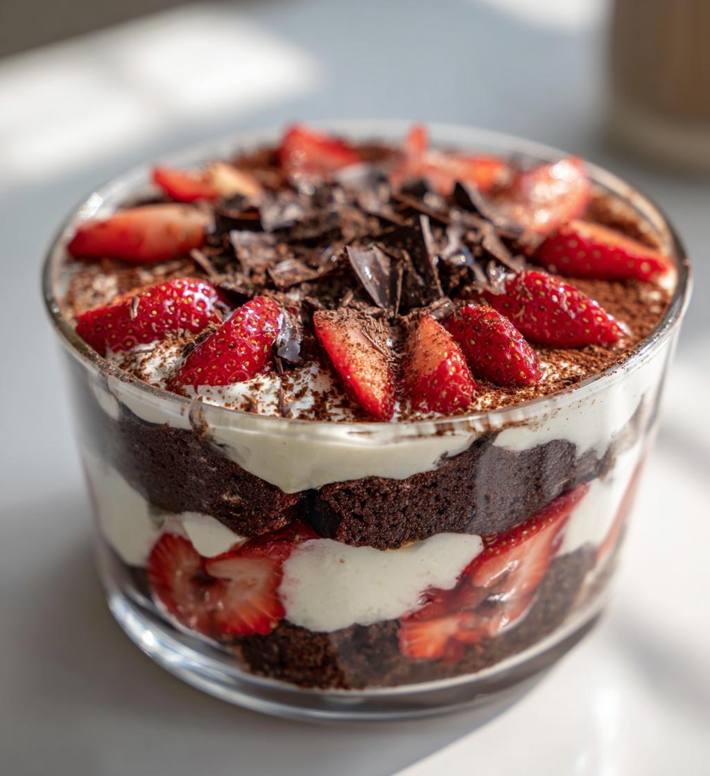 strawberry cheesecake brownie valentine trifle