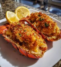 stuff lobster tail with crab meat