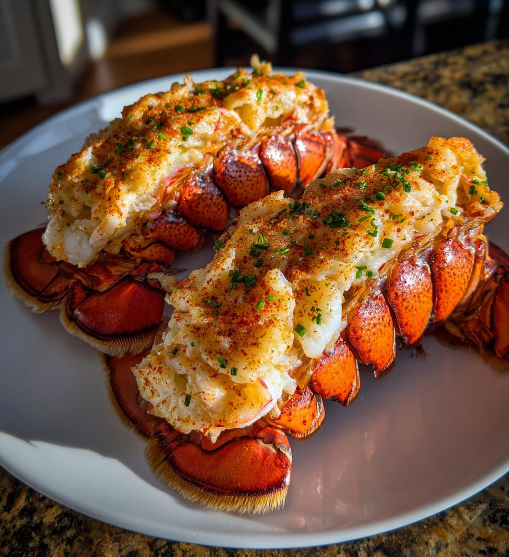 stuffed lobster tails with crab meat