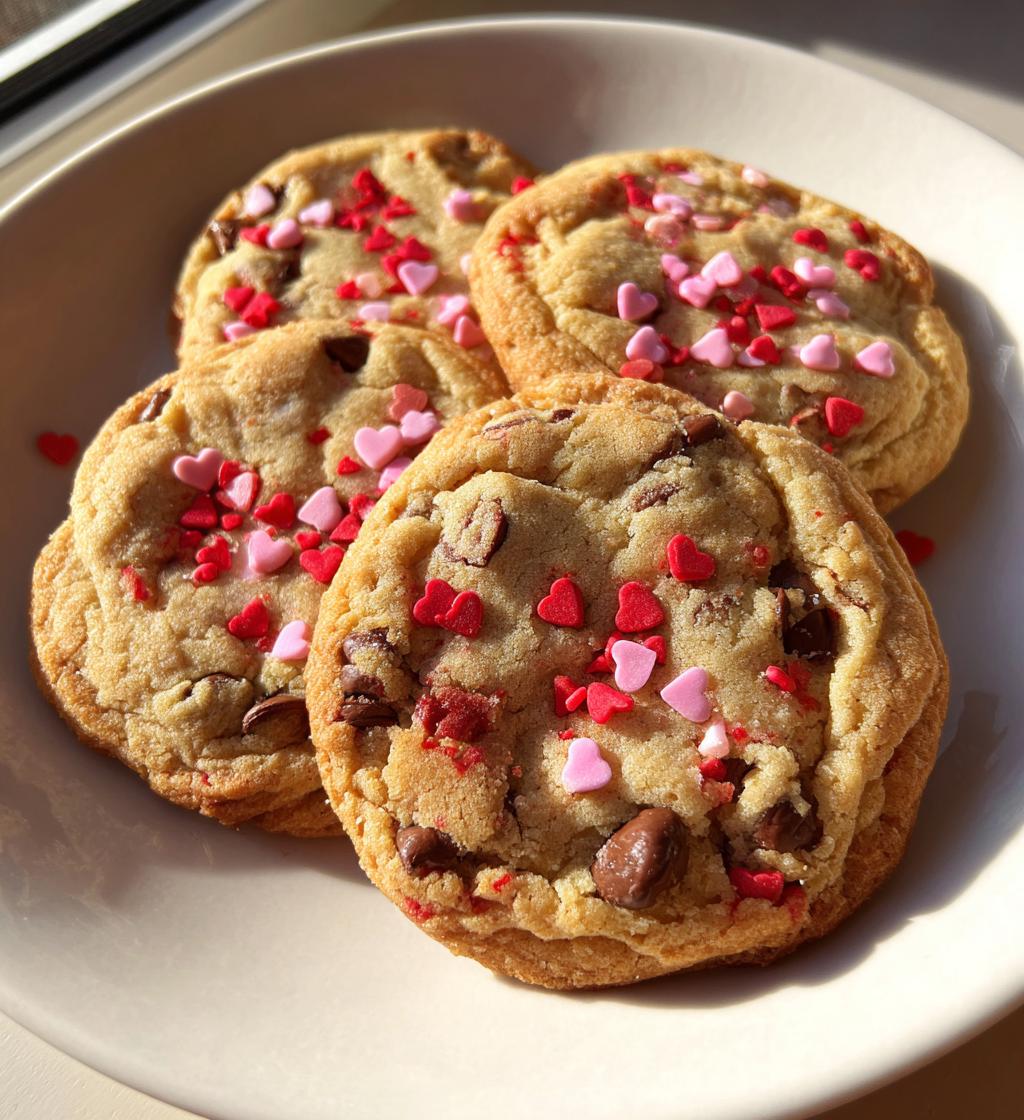 valentine chocolate chip cookies
