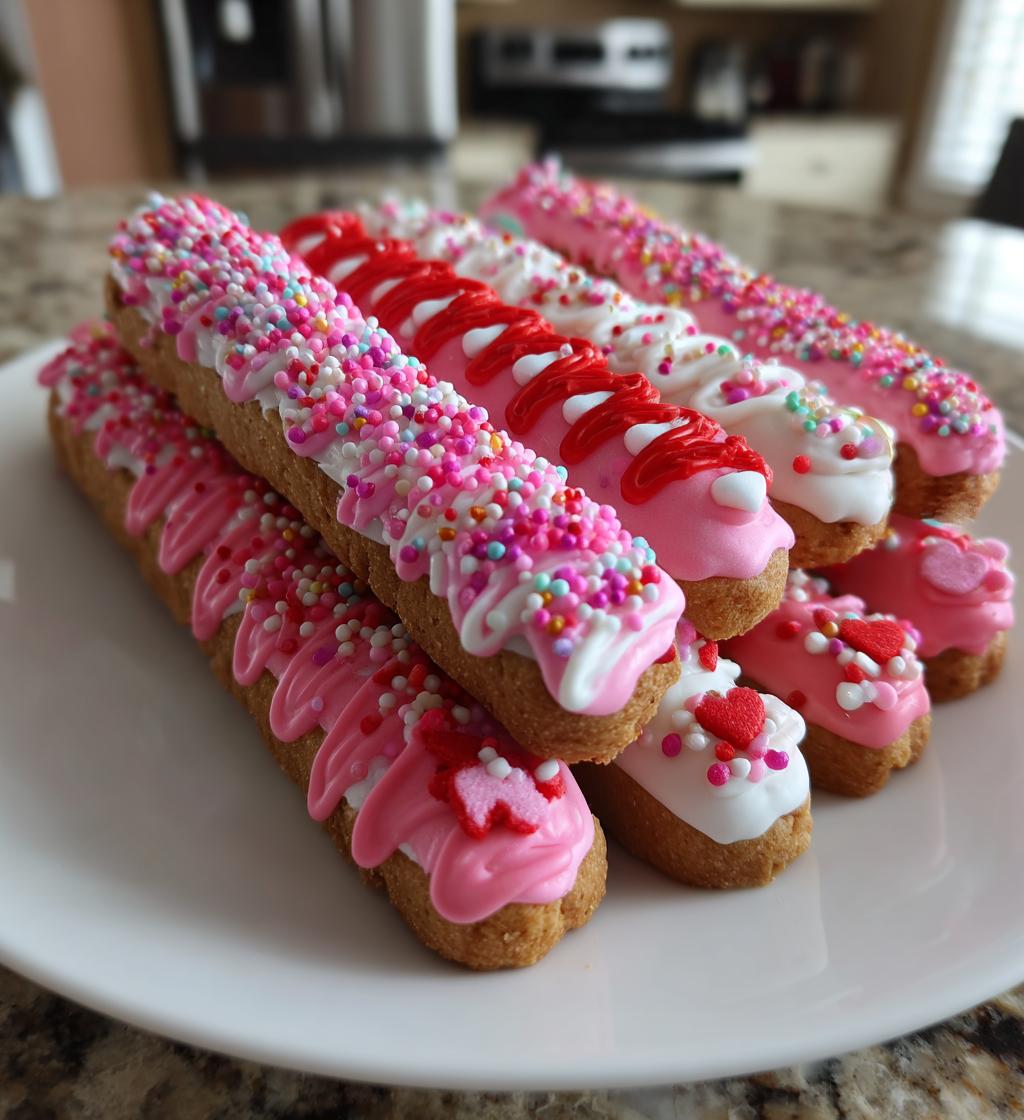 valentine cookie sticks decorated