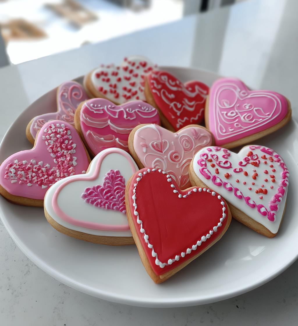 valentine cookies decorated royal icing