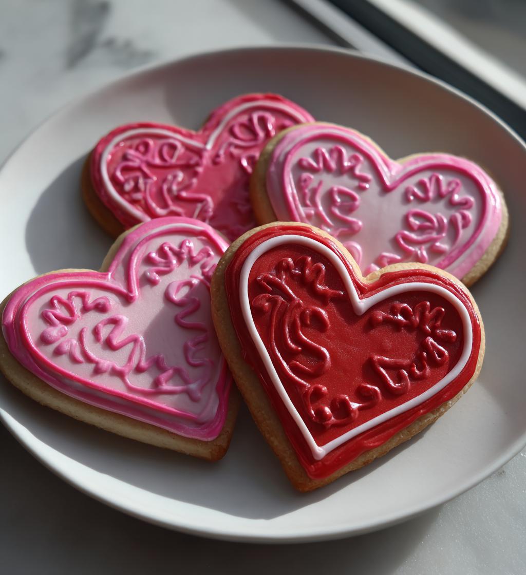 valentine cookies with royal icing