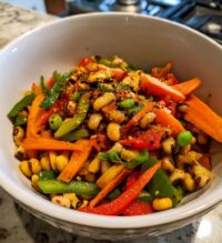 vegetable and black-eyed peas dish