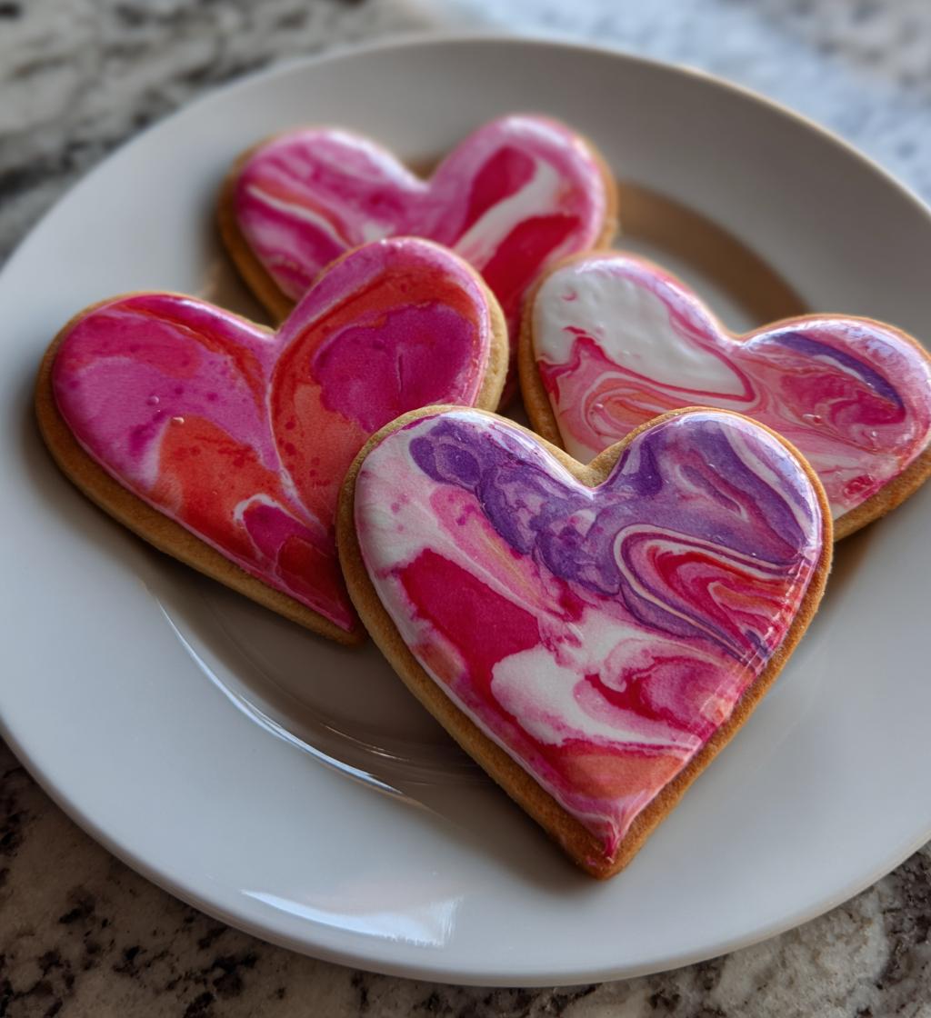 watercolor valentine cookies