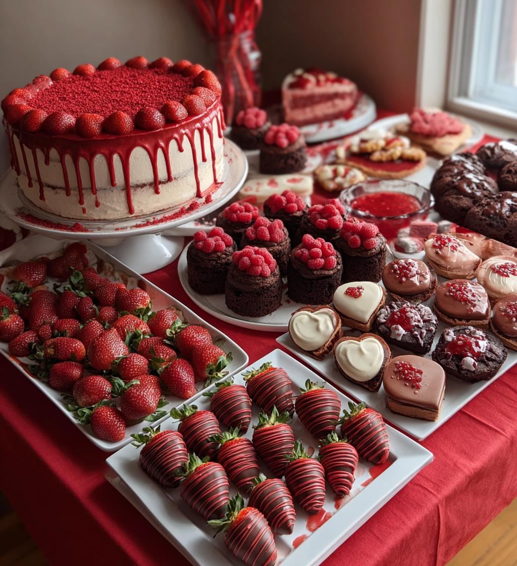 dessert table valentines day