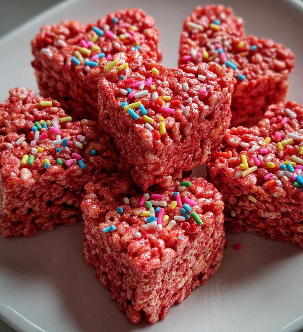 heart shaped rice crispy treats valentines day
