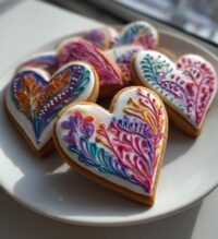 heart valentines cookies