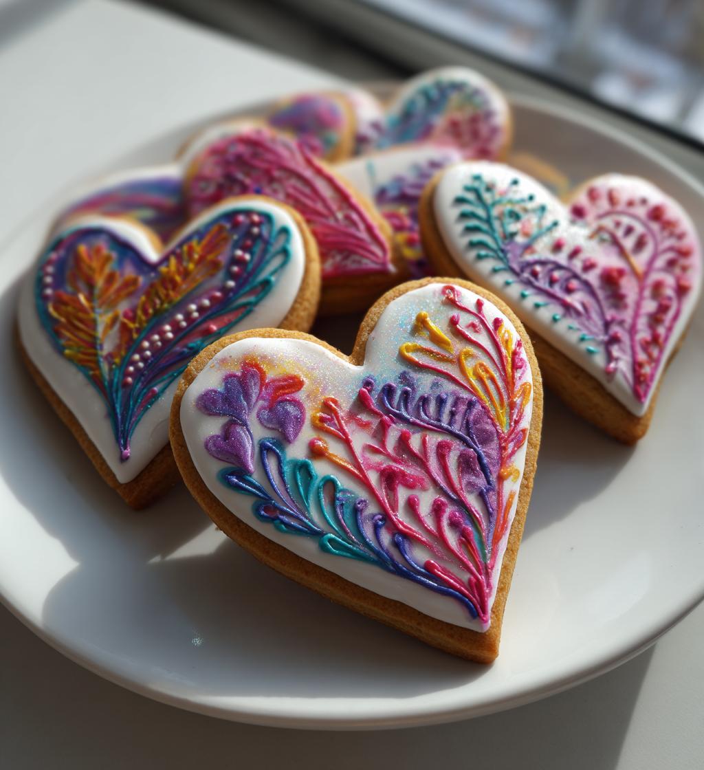 heart valentines cookies